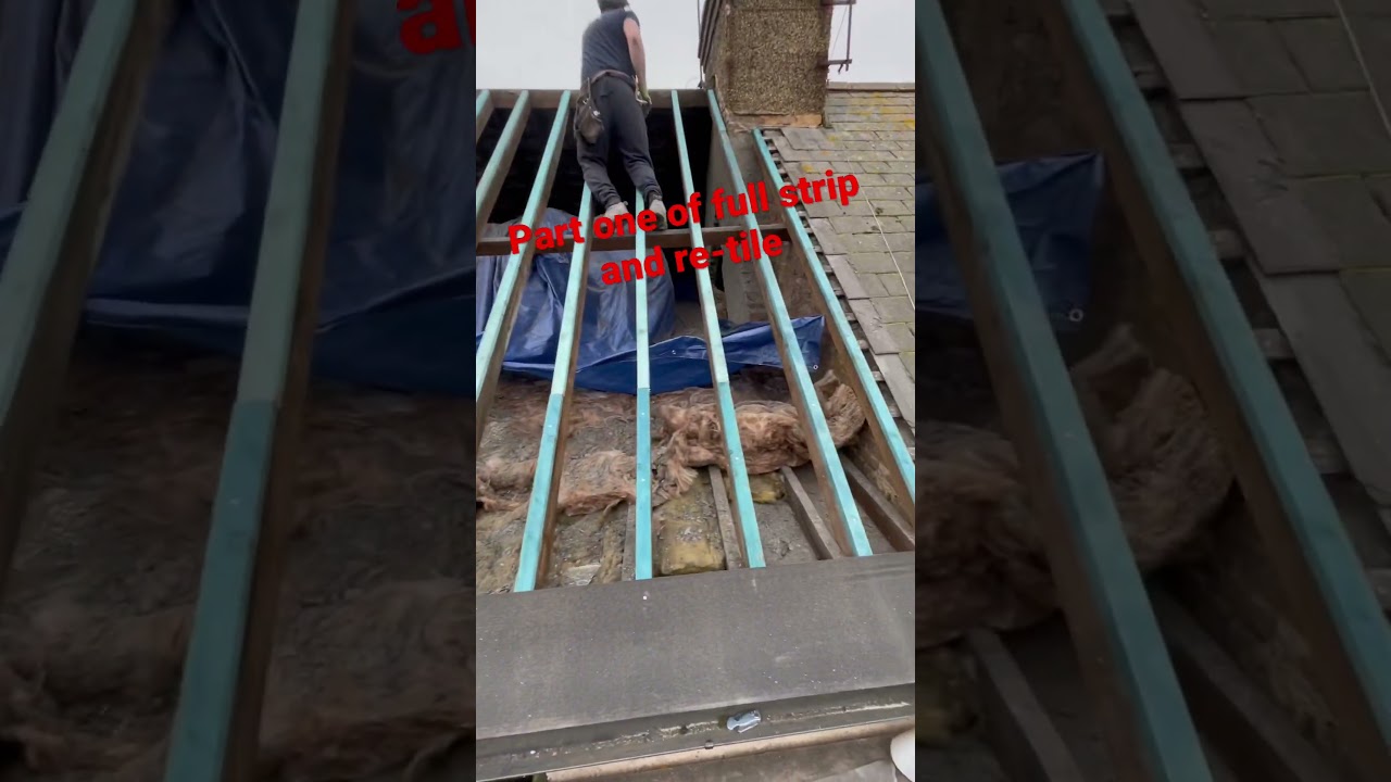 Re-roof in stages #reroof #slate #rooftiles #roofing #uk #build