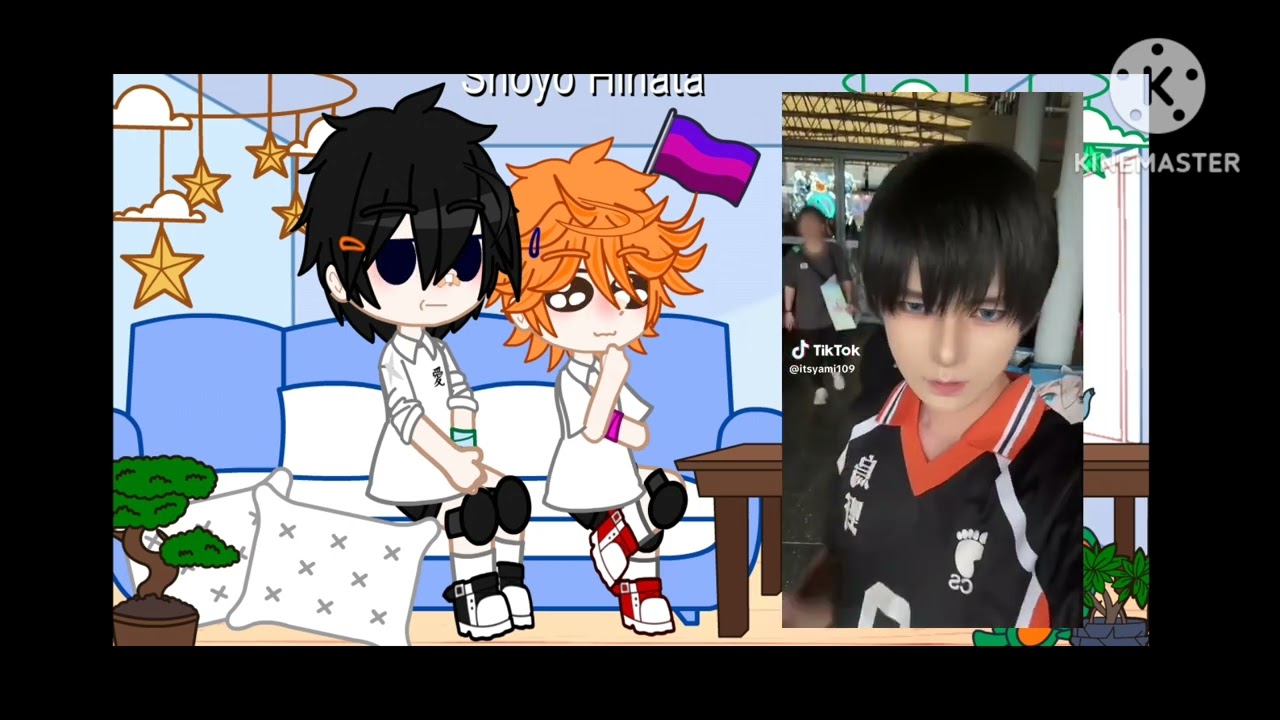 Hinata y Kageyama reaccionan al Kagehina 🫐🍊/gacha nox//Haikyuu!!//
