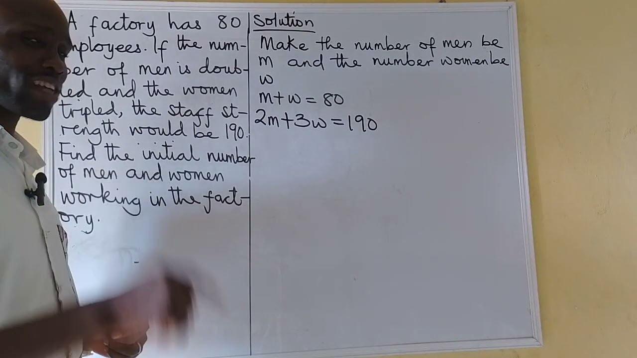 Word problems leading simultaneous equations