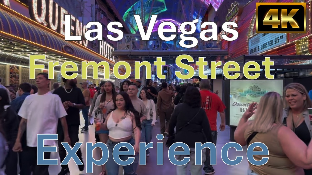 4K HDR - Las Vegas Fremont Street | Walking Tour | Downtown Las Vegas