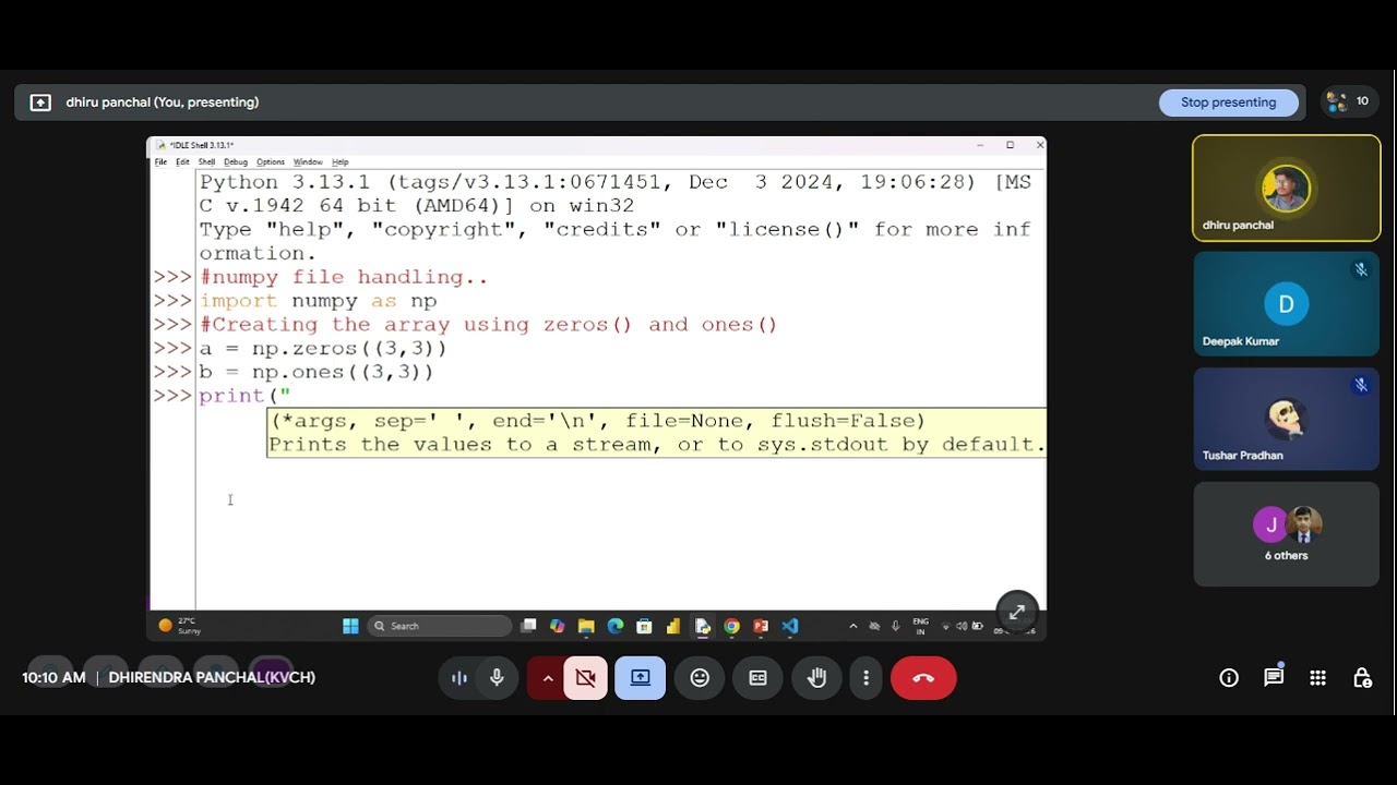 numpy file handling... #numpy