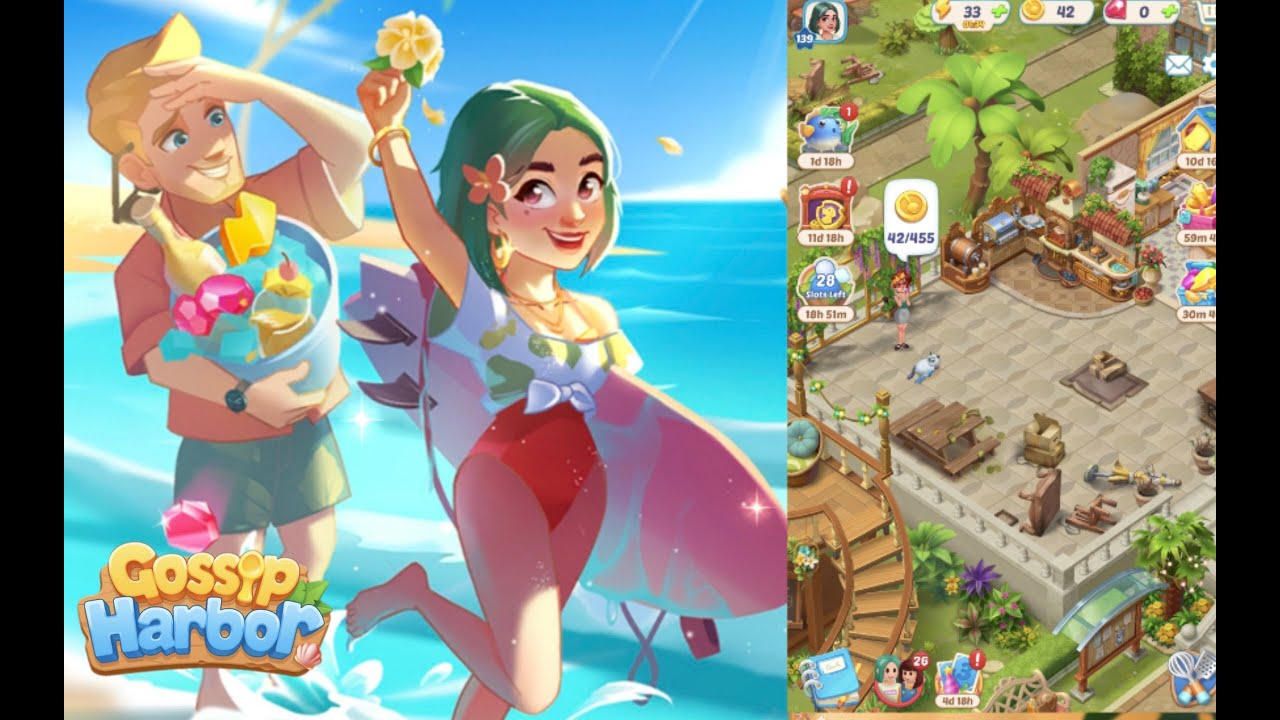 Gossip Harbor : Merge Game /🍰☕️ Day 160  Level  138-139  Part 160 🥖🍞    #gossip #merge