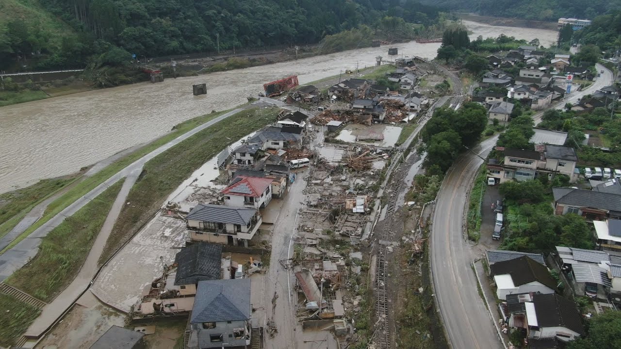 熊本豪雨、死者18人に 特養ホームから50人救助－ドローン撮影