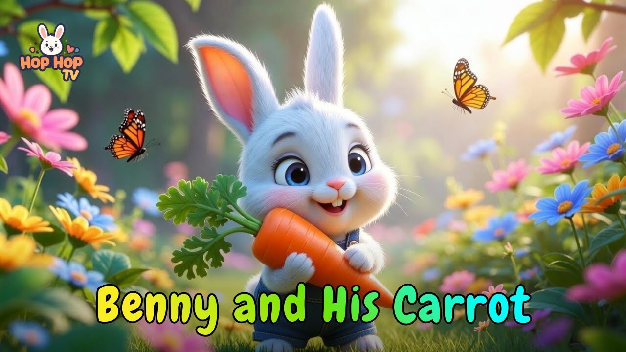 Бенни и его морковка 🥕 | Детская история о том, как делиться и просить о помощи | Милый кролик ес...