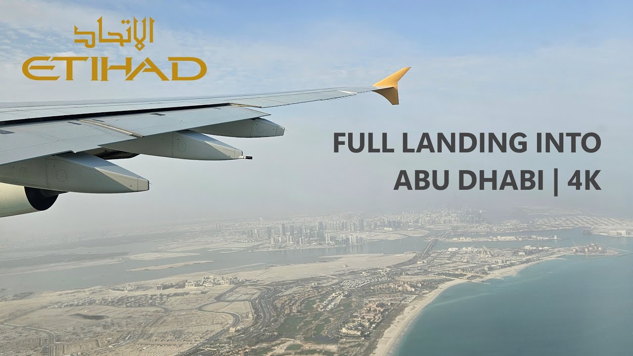 MAJESTIC ETIHAD A380 landing into ABU DHABI