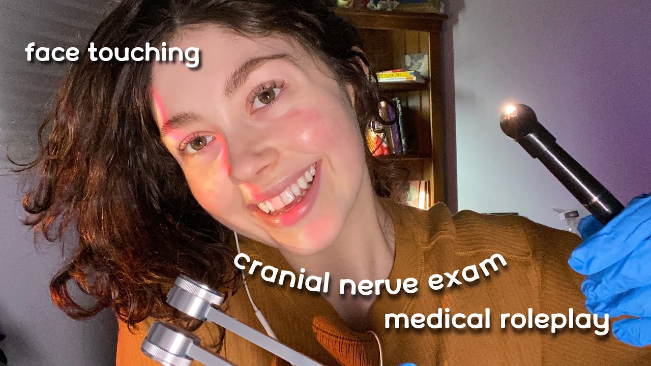 ASMR EXTREMELY relaxing CRANIAL NERVE EXAM ROLEPLAY with follow the light, face touching (medical)