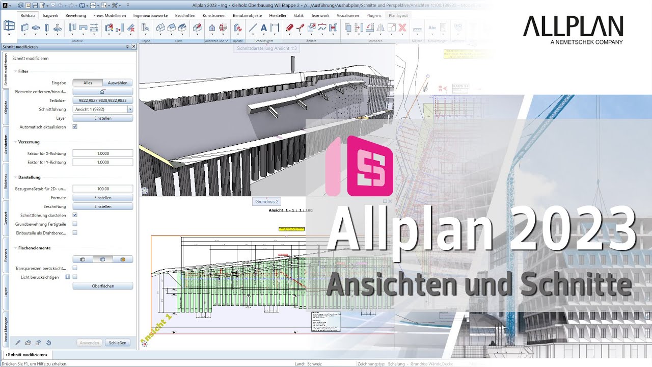 ALLPLAN 2023 Ansichten und Schnitte