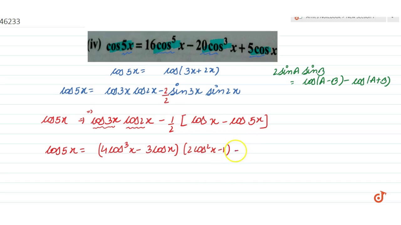 `cos5x=16cos^5x-20cos^3x+5cosx`
