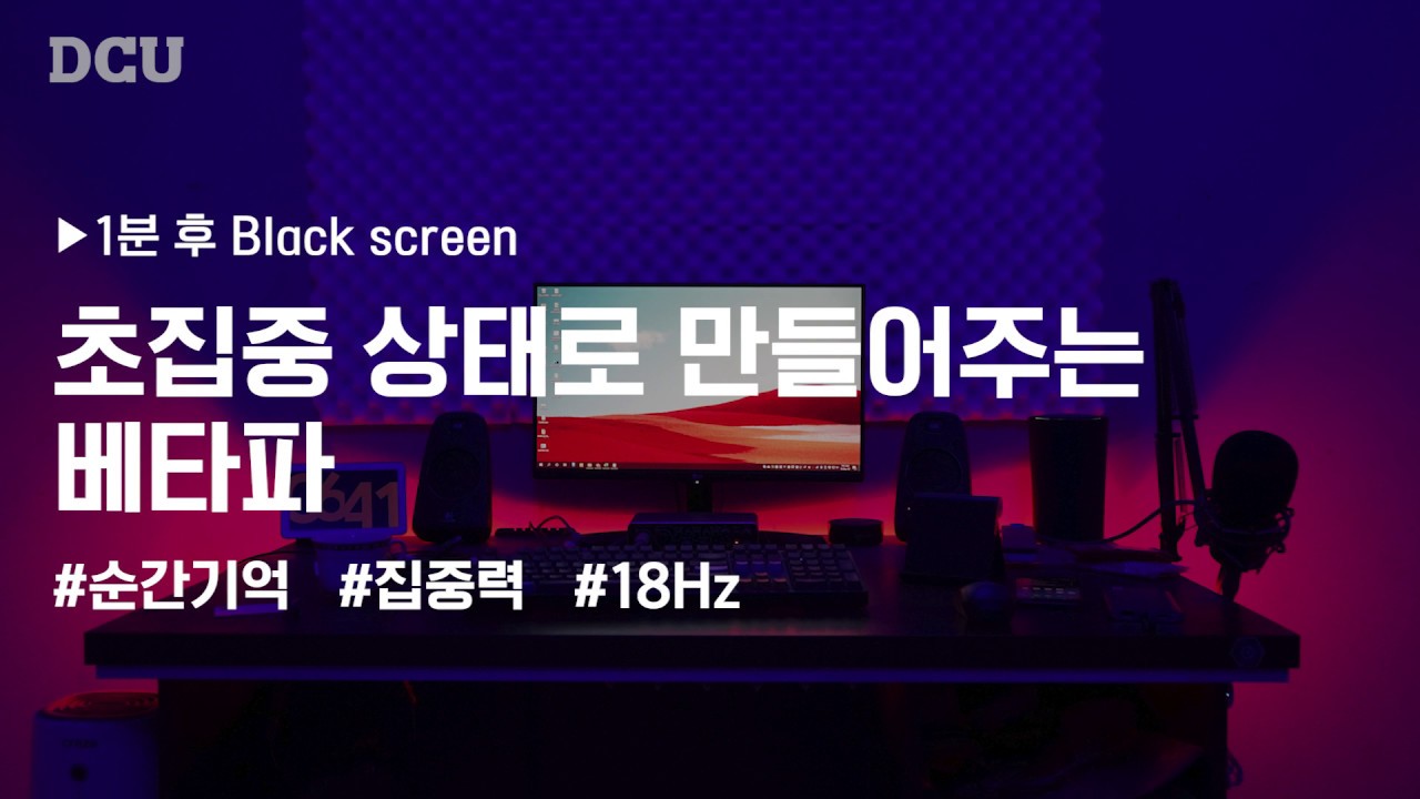 [공부할 때 듣는 뇌파] 오늘 이거 마스터한다! 👊단기집중!👊 18Hz 베타파가 답이야! | 18Hz Beta Wave + 5hour  Black Screen | 대구가톨릭대학교