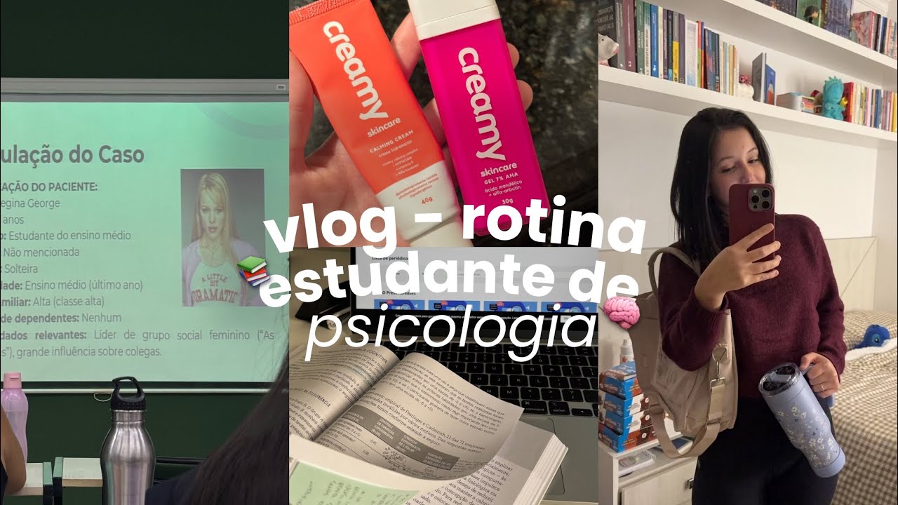 um dia comigo sendo universitária de psicologia 🧠📚