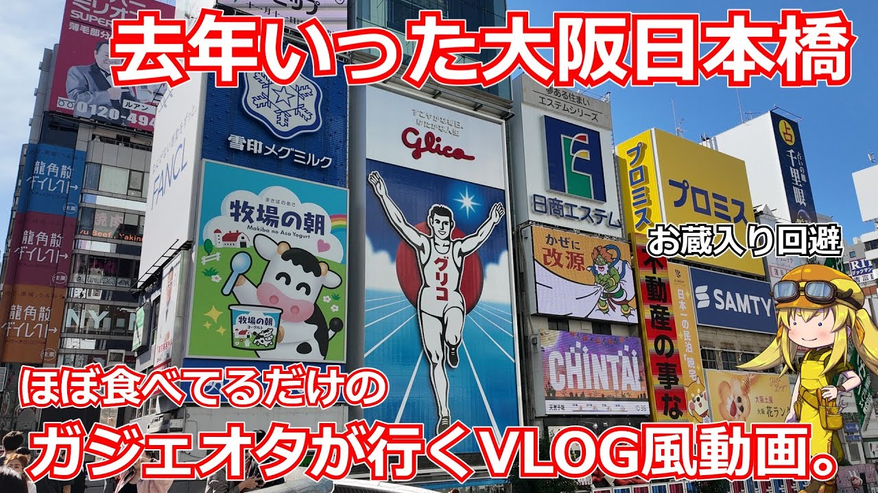 【大阪日本橋】西の電気街旅行記！ガジェオタが日本橋で食べてばかりいる大阪旅動画！マジで内容は無いのでラジオ感覚でどうぞ。【VLOG】