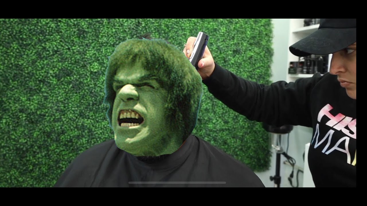 Female Barber Cuts up Back In The Days Hulk