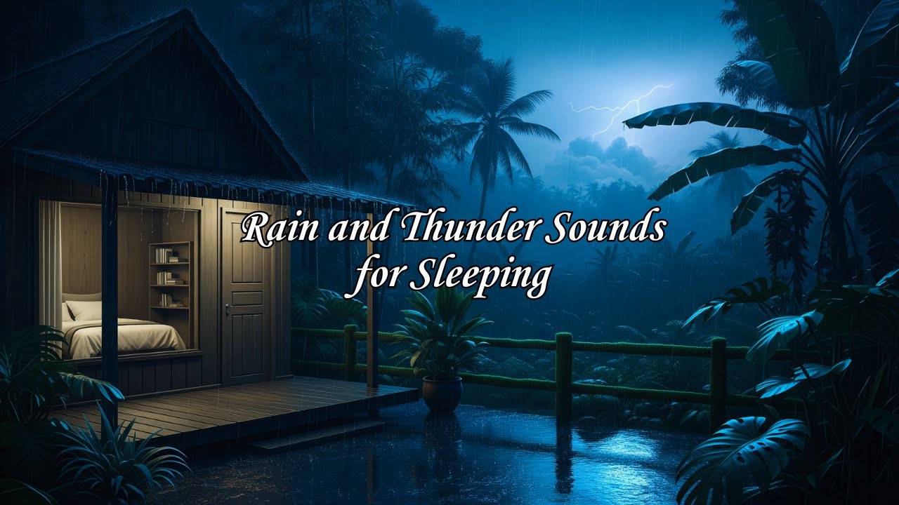 Rain with Calm Thicket Thunder Settle the Brain Fast in a Jungle Hideaway 🌧️