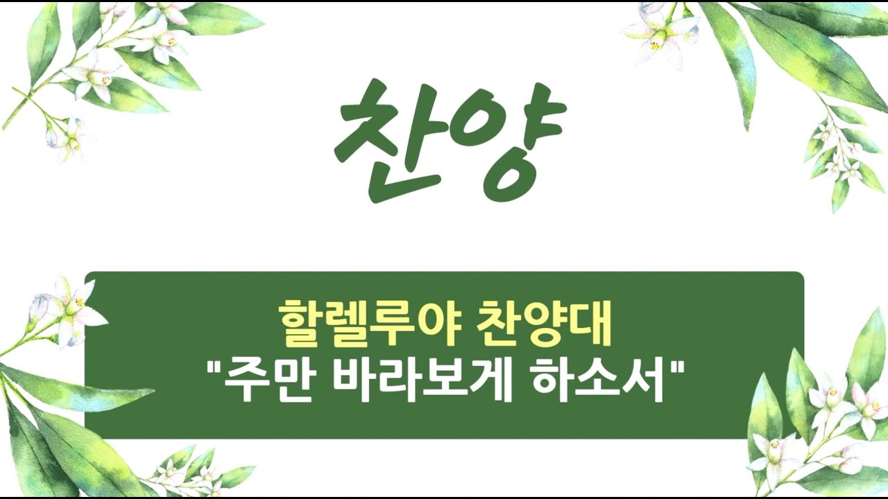 2026. 1. 25 / 성지교회 주일 찬양 / 할렐루야 찬양대 / 주만 바라보게 하소서