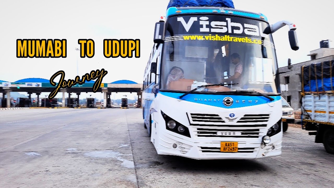 MUMBAI TO MANGLORE JOURNEY |VISHAL TRAVELS 2+1NON AC SLEEPER | BHARATHBENZ @Ash2travel