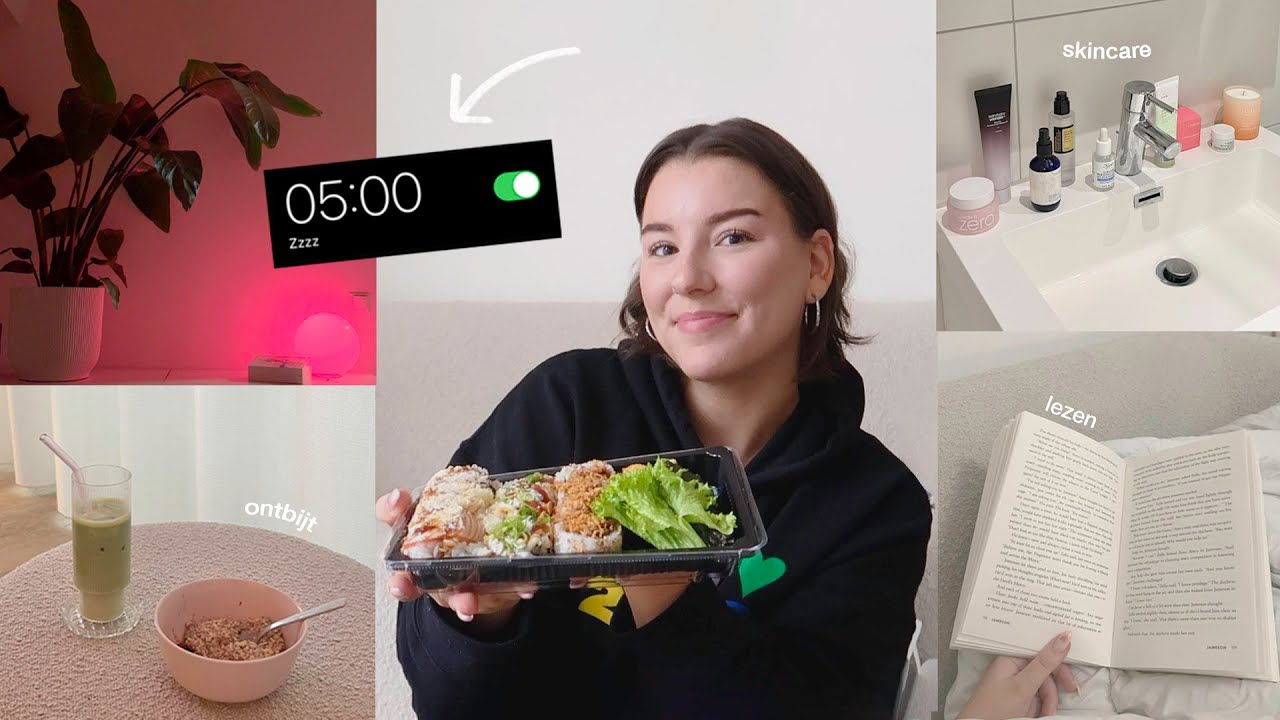 om 5uur opstaan + what i eat in a day 🍵 🫧 💭