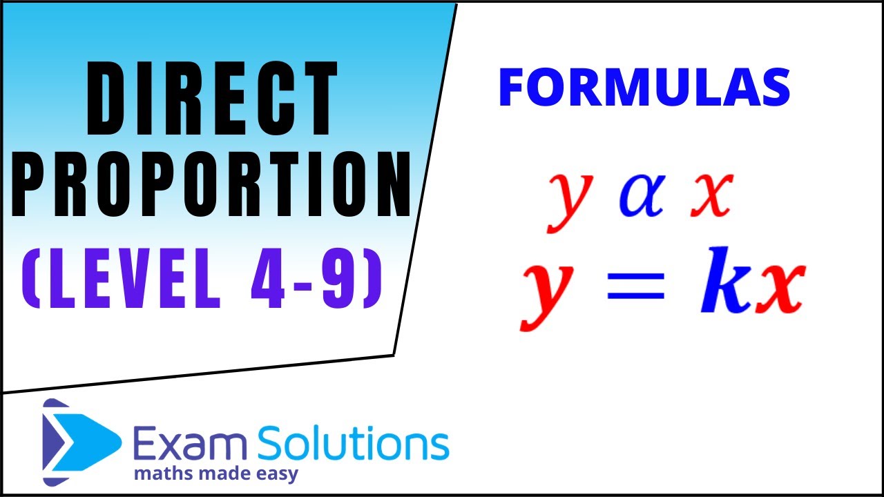 Direct proportion (using formulas)| GCSE Maths Level 4-9 | ExamSolutions