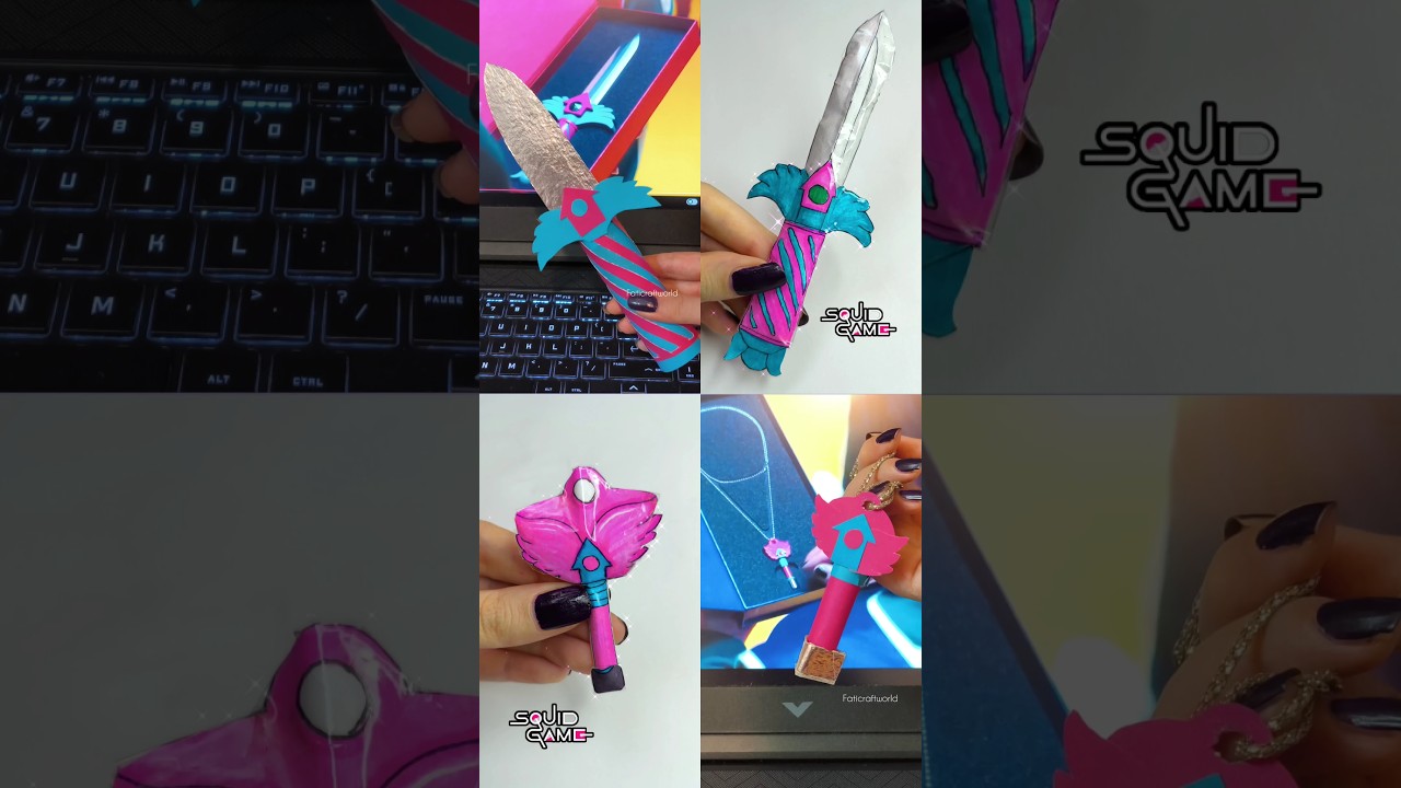 Diy squid game knife and key 🩷 #squidgame #diy #shorts