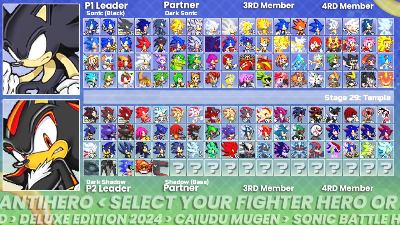 Black Sonic & Dark Sonic VS Dark Shadow & Shadow I Sonic Battle HD Deluxe Edition