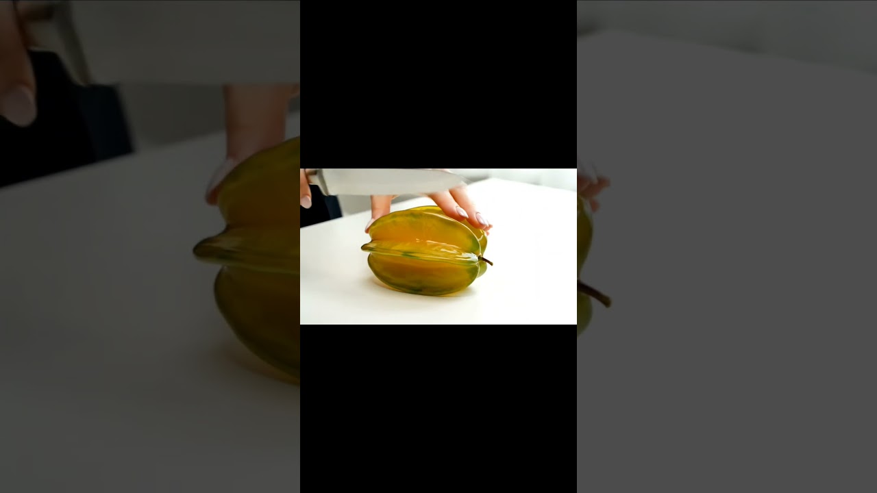 Starfruit Cutting ASMR 🌟 | Satisfying Glass Carambola Slicing #shorts #asmr  #ai #viral #trending