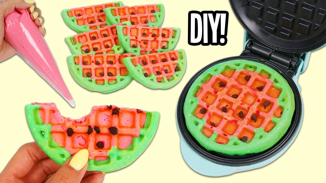 How to Make Cute & Delicious Mini Watermelon Waffles!