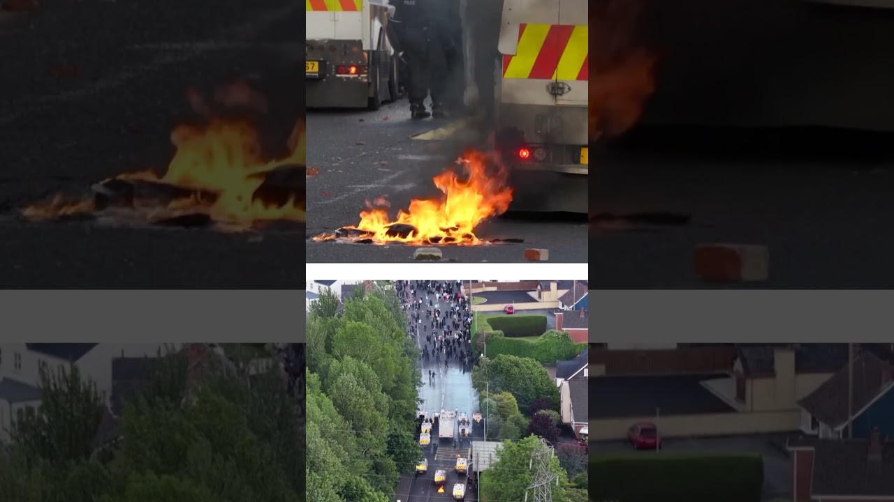 Rioters in Belfast throw bricks as police deploy water cannon
