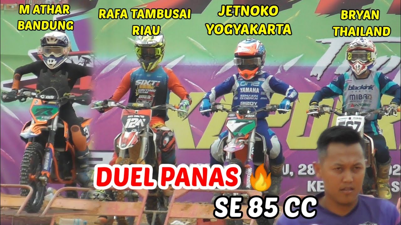 DUEL M ATHAR 23 BANDUNG VS BRYAN GYLES THAILAND MOTO 2 SE 85 CC GRAND FINAL RAC SERIES BAGAN BATU