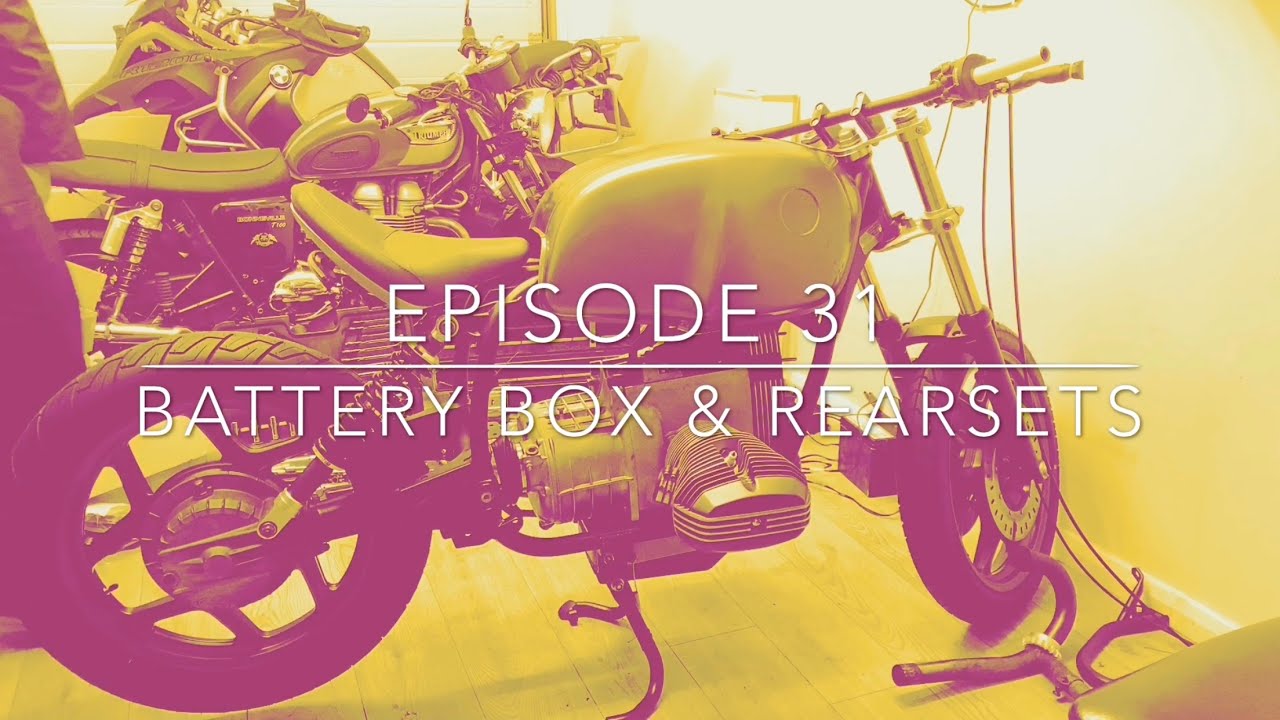 31. BMW R80 Custom build. Battery box & rearsets.