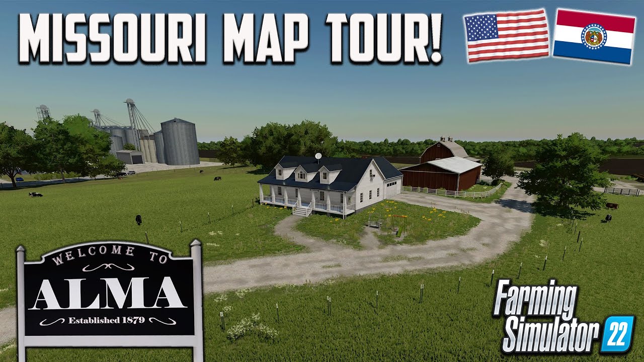 “ALMA MISSOURI” FS22 MAP TOUR! | NEW U.S. MOD MAP! | Farming Simulator 22 (Review) PS5.