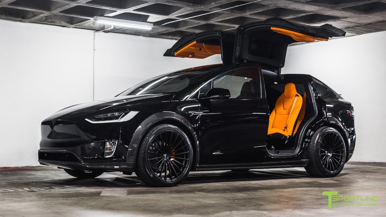 T Largo №7: Tesla Model X P100D Wide Body Package с фирменным салоном из оранжевой кожи Lamborghini