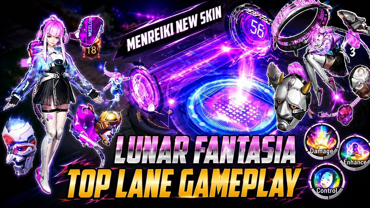 MENREIKI 'LUNAR FANTASIA' SKIN - TOP LANE GAMEPLAY | ONMYOJI ARENA