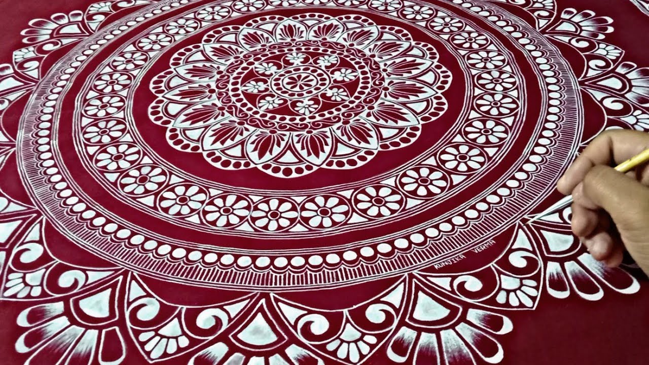 Aipan mandala on cloth
