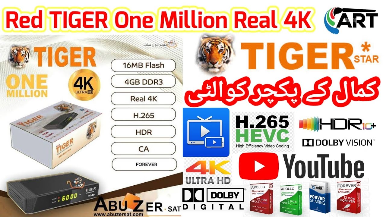 Red TIGER One Million Real 4K | latest Update 2023 | Unboxing and Full Review | ART Satellite