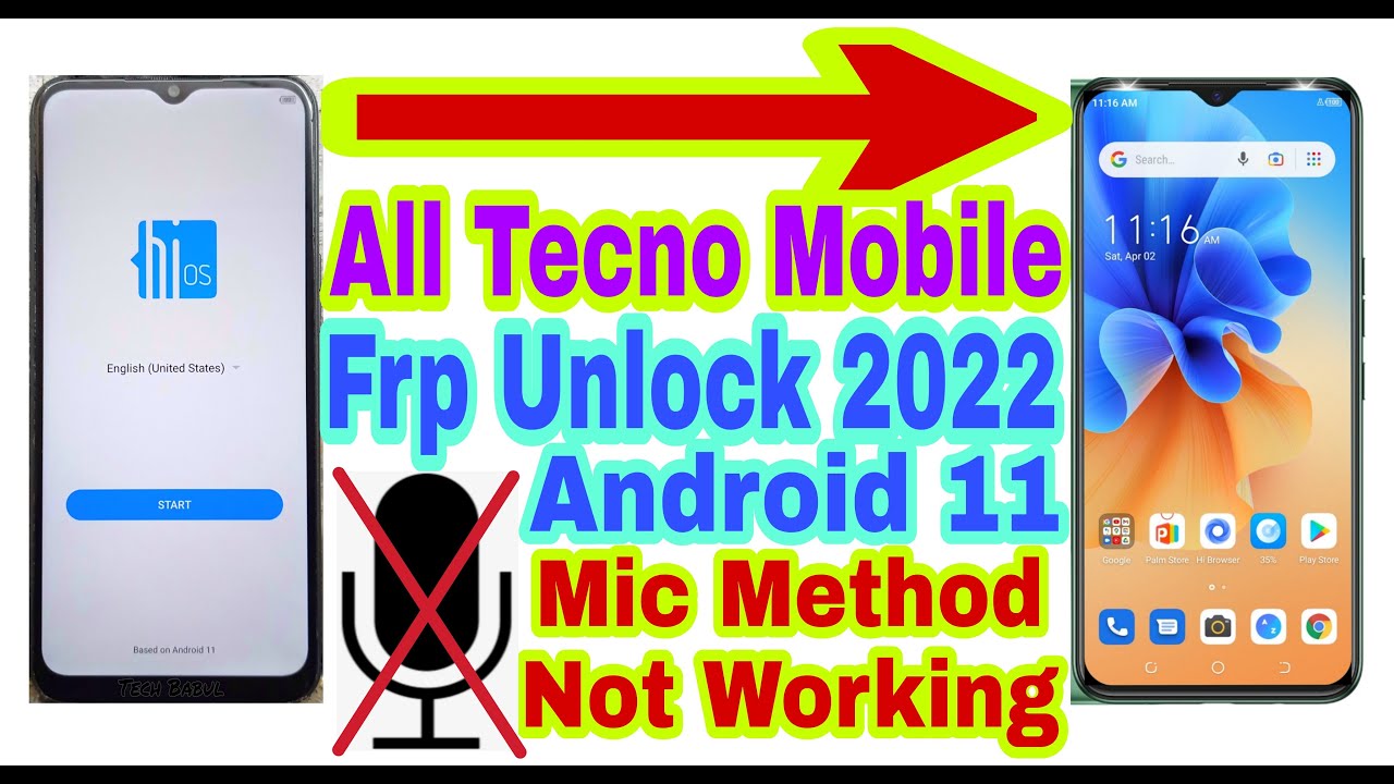 All Tecno Android 11 Mic Method Not Working/Frp Bypass Without Pc 2022 | Reset Frp Lock 100% Working