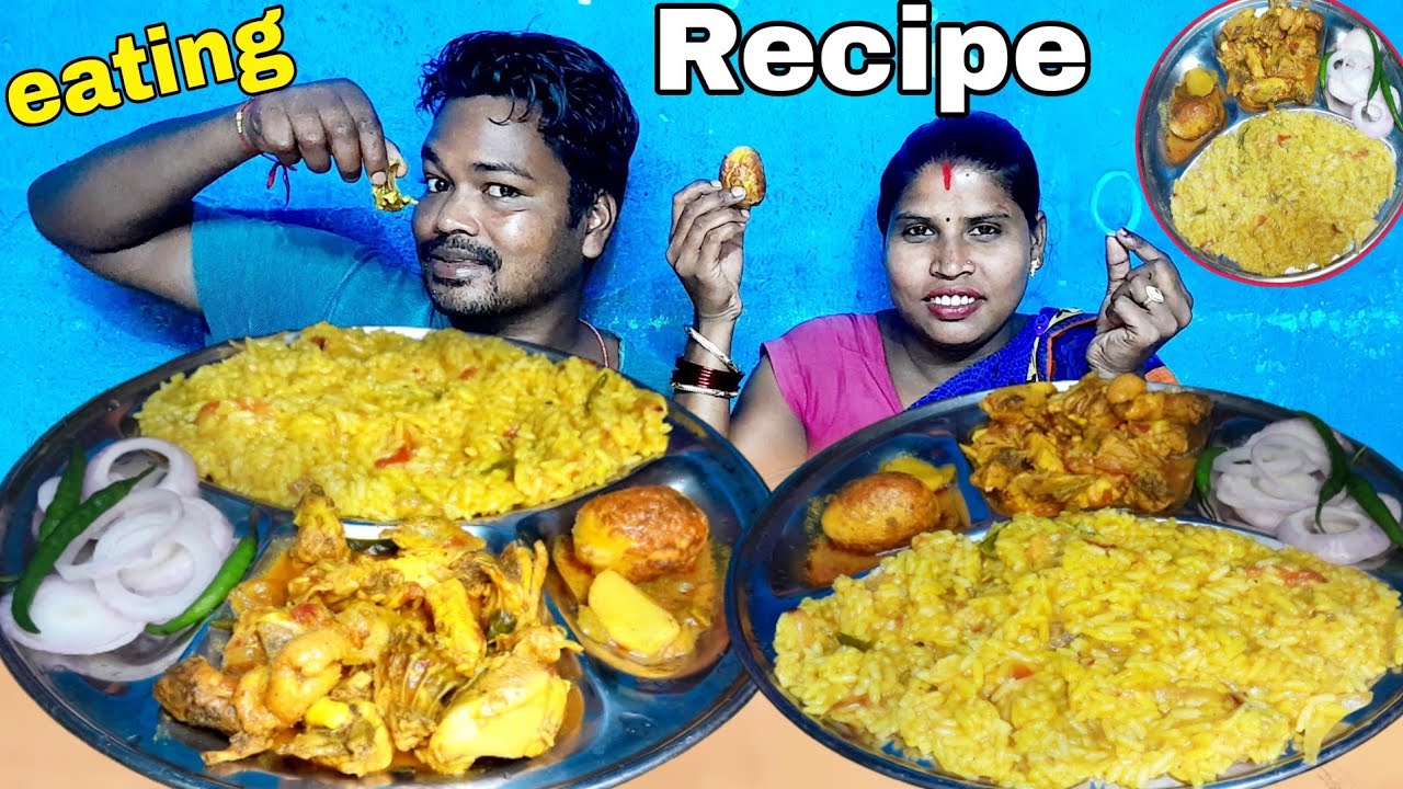 Chicken Khichdi fry Chicken curry recipe | Chicken curry egg with Khichdi eating | eating show