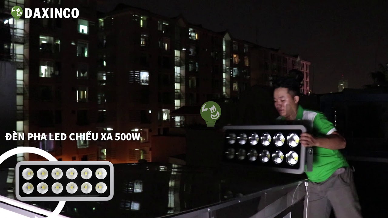 [Sp thật tế] Thử nghiệm tầm chiếu xa Đ&egrave;n pha led 500W -6 chiếu xa