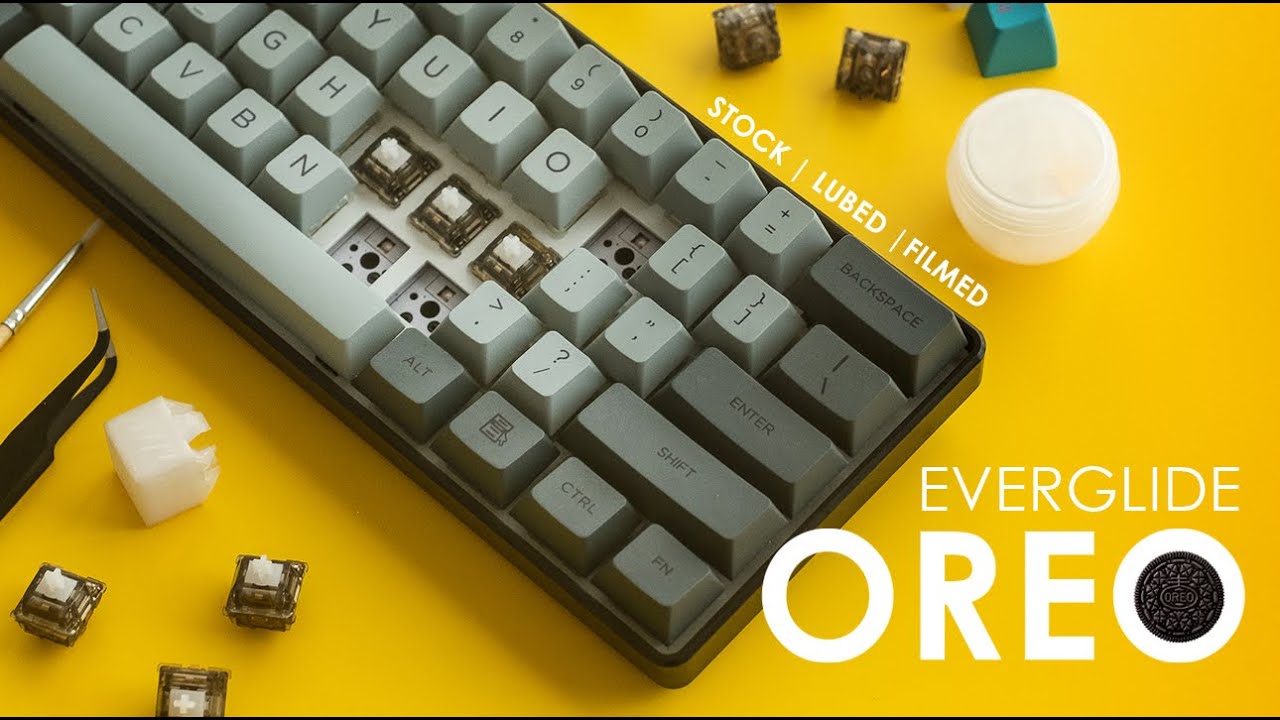 Everglide Oreo Stock,Lubed,Lubed+Film Switch Sounds Comparison