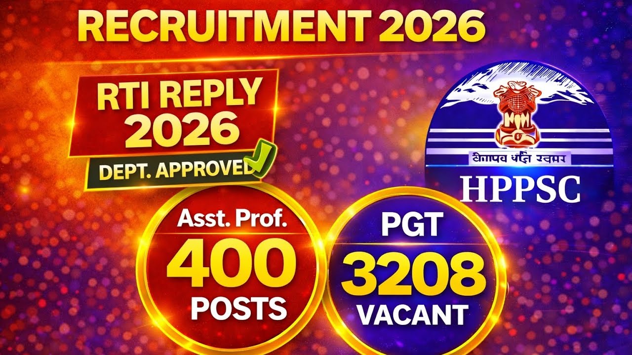 RTI Reply 2026 | Assistant Professor 400 Posts | PGT 3208 Vacancies Recruitment & Exam Agency Update