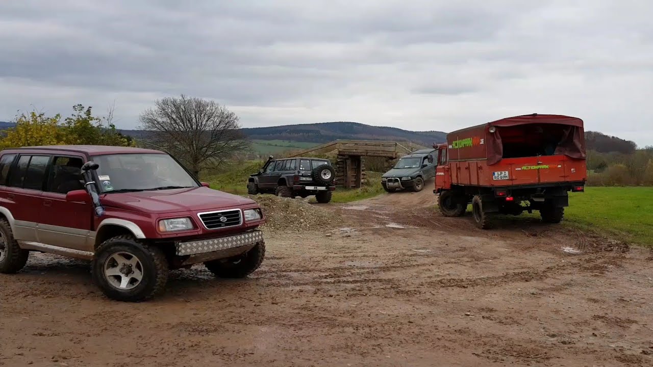 Nissan Patrol vs Opel Frontera Robur Suzuki Vitara Offroad покатушки по Mammutparck