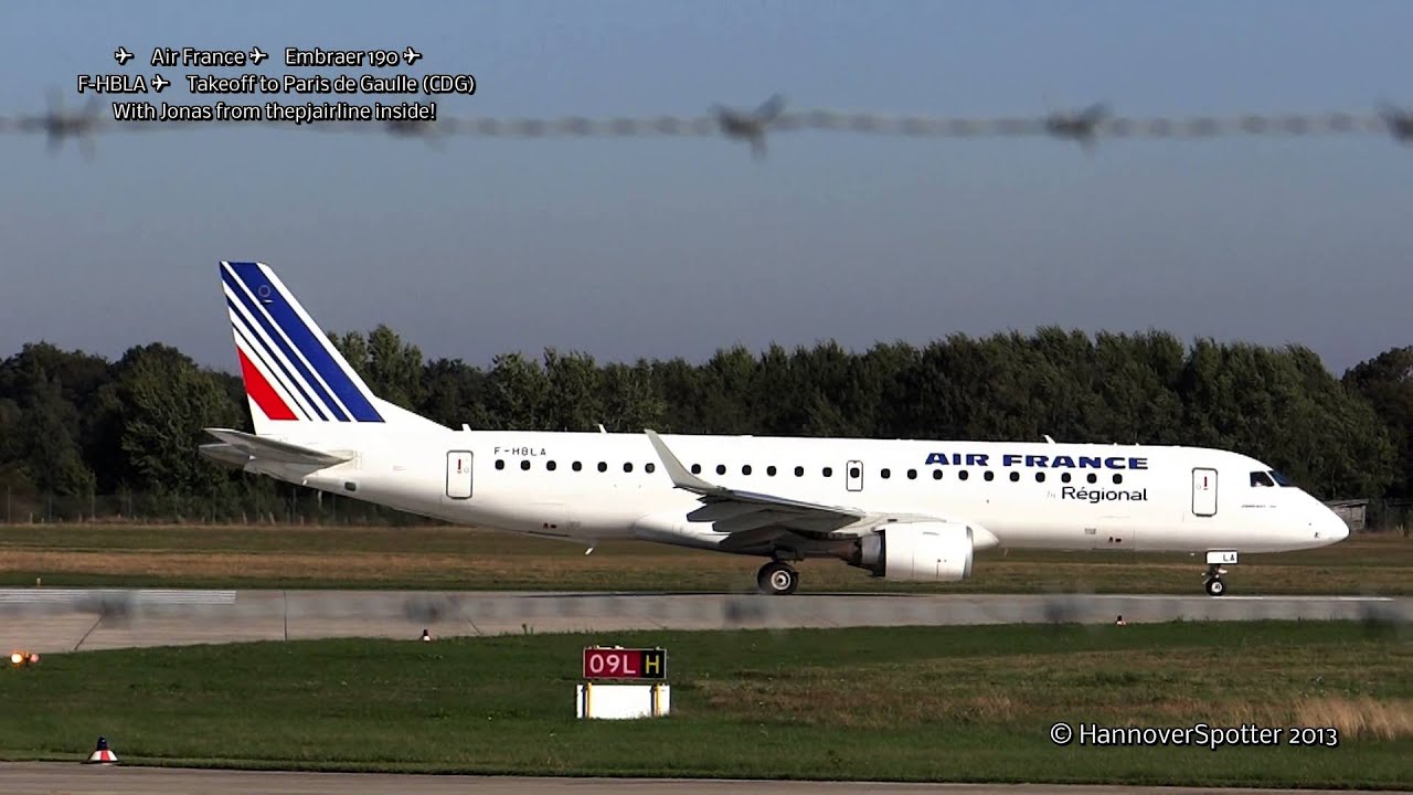 *Thepjairline inside!* | Air France | Embraer ERJ-190-100 | Takeoff from Hannover