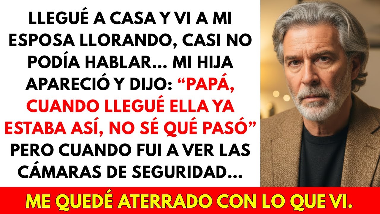Llegué a casa y vi a mi esposa llorando. Mi hija no sabía por qué. Pero cuando revisé las cámaras…