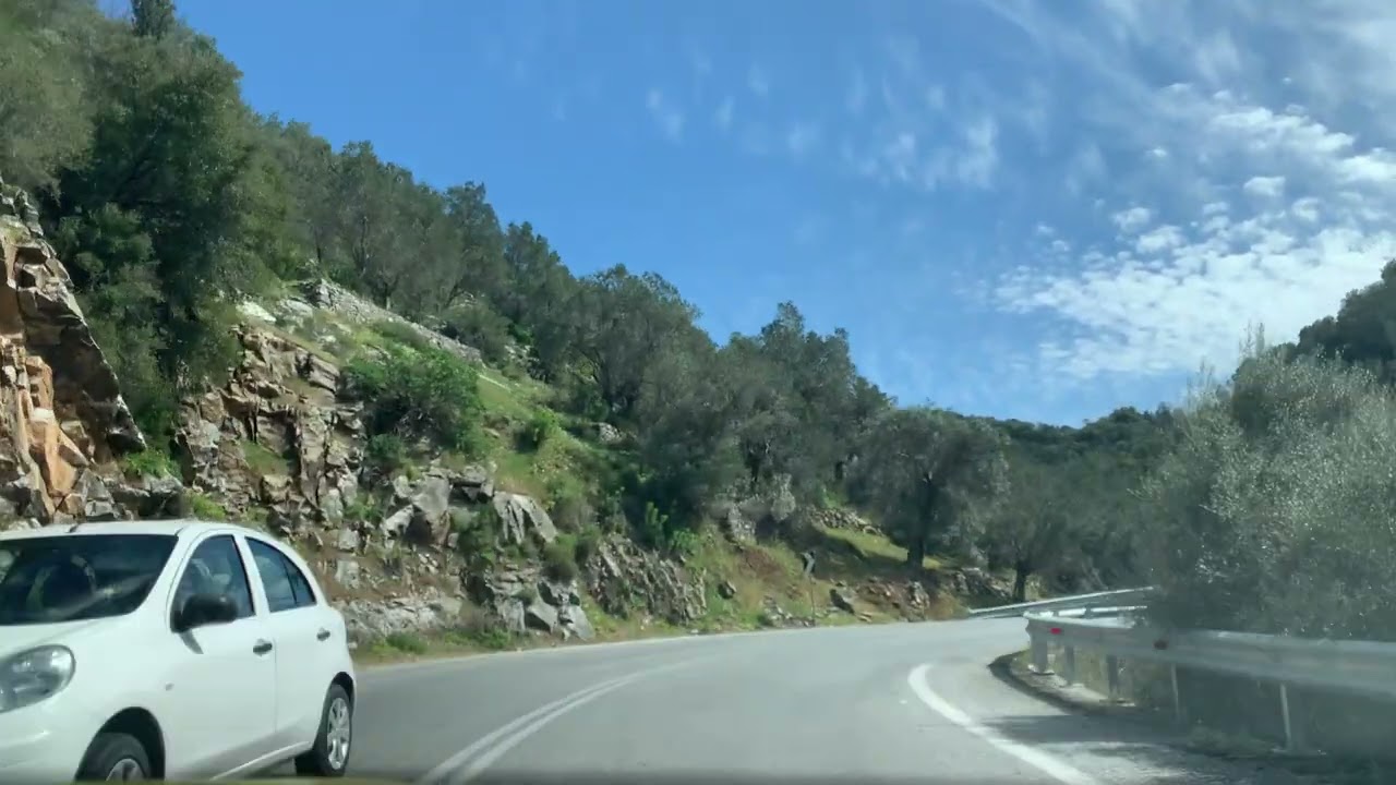 Driving from Mytilini downtown to Agiasos village