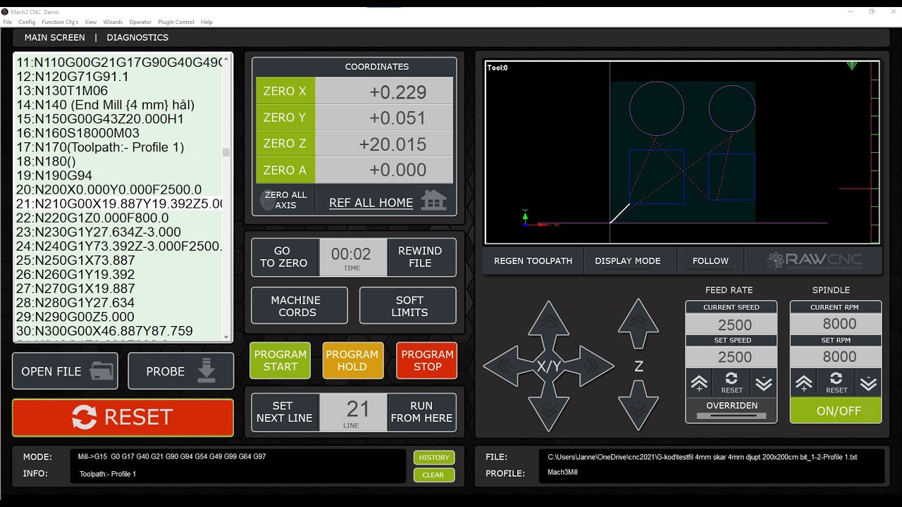 Modern Mach3 user interface