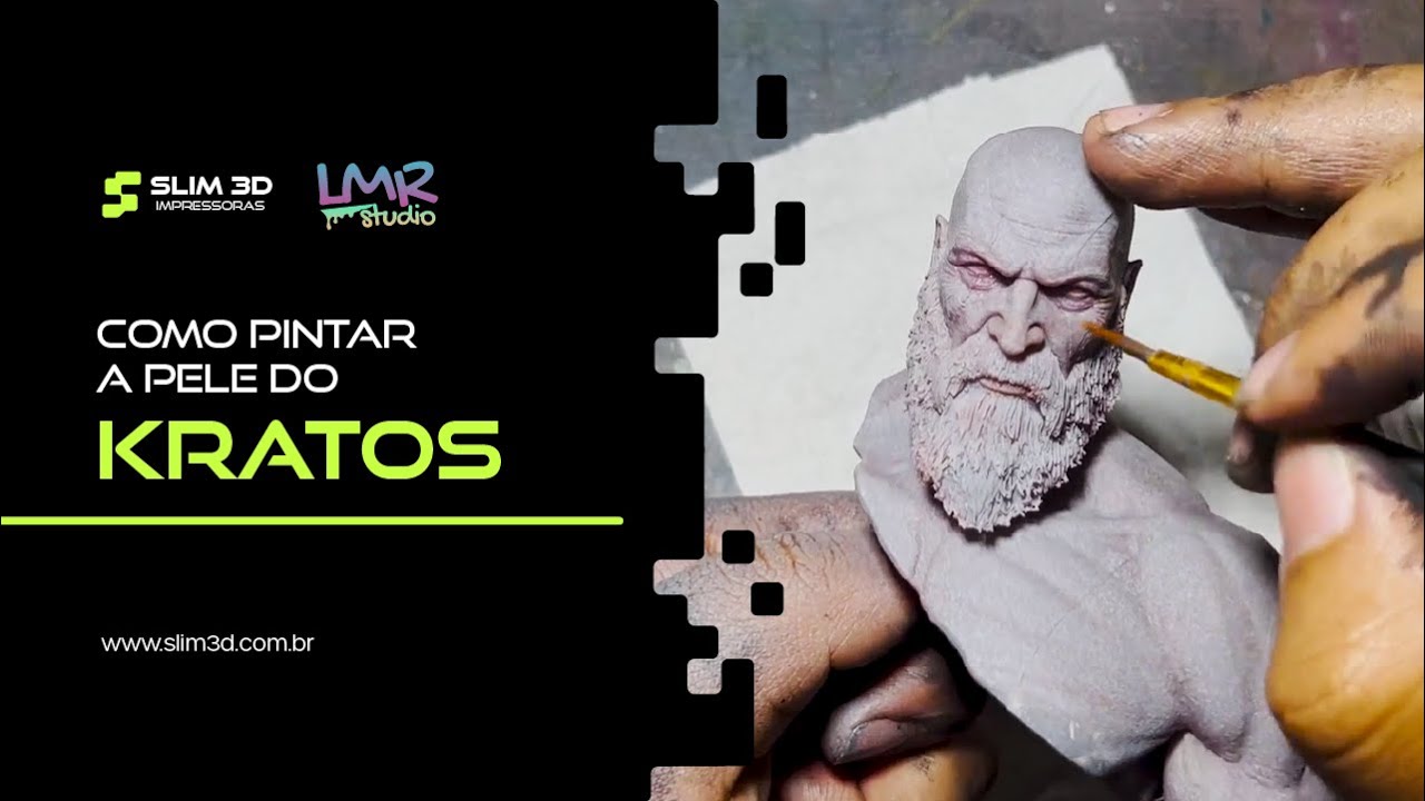 Como Pintar a Pele do Kratos | Tutorial de Pintura em Impressão 3D em Resina