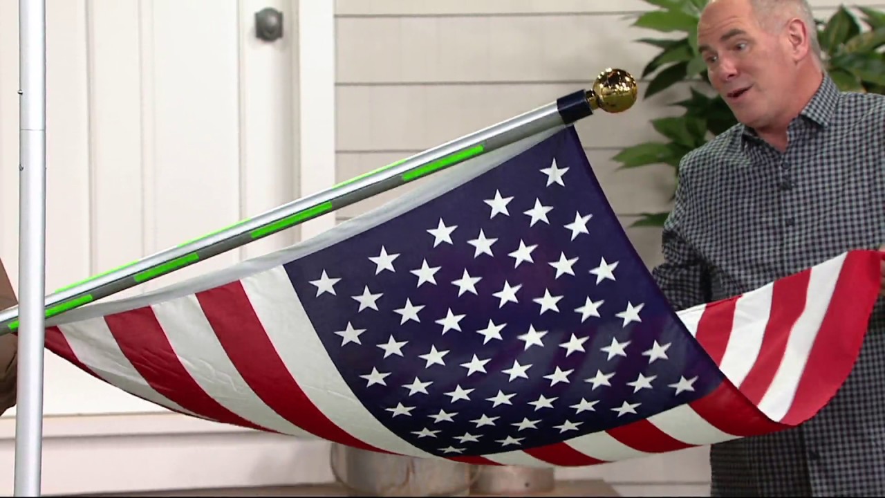 American Pride Tangle Free 12' Flag Pole with American Flag on QVC