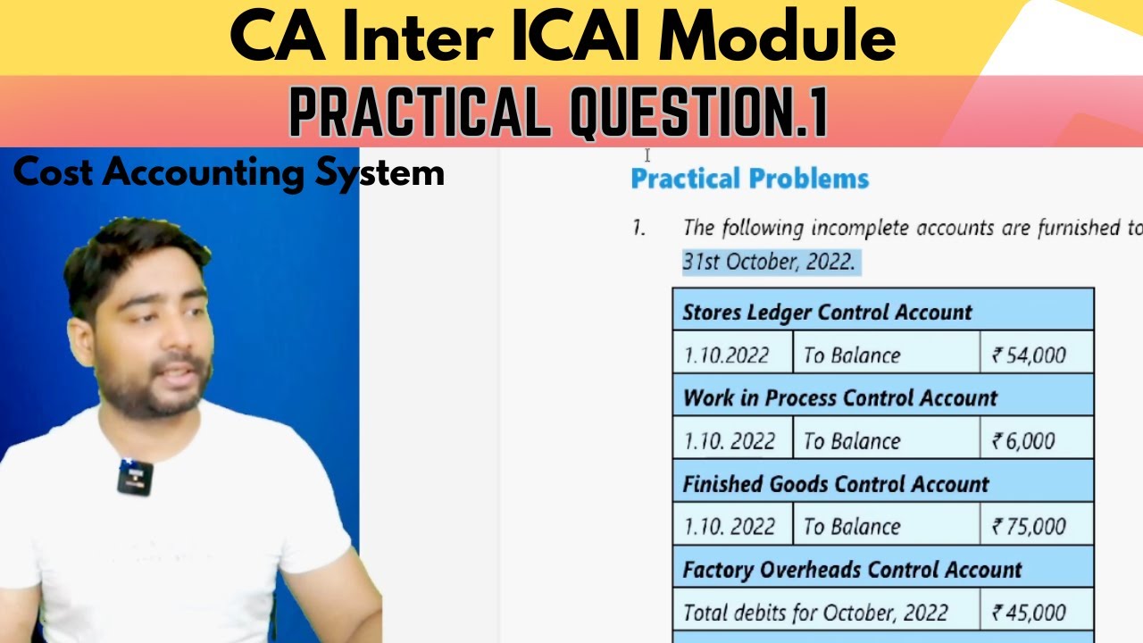 Question.1 ICAI Module | CA Inter Cost Accounting System #caintermediate #costing