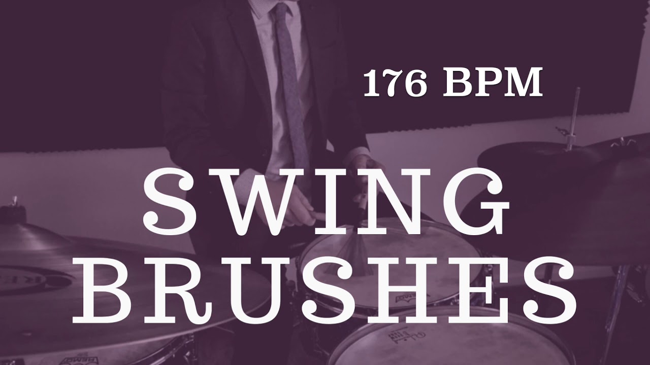 Jazz Drum Brushes Play Along - Medium Swing - 176 BPM