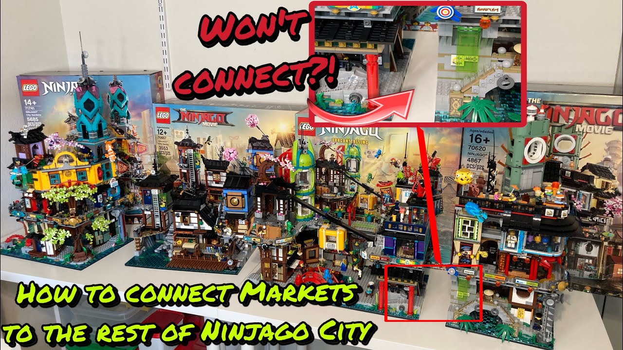How to arrange Ninjago City 70620, 70657, 71741, 71799.