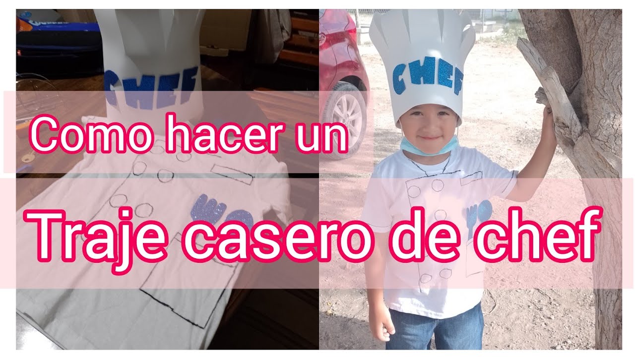 Traje casero de chef para niño🧑‍🍳súper fácil.