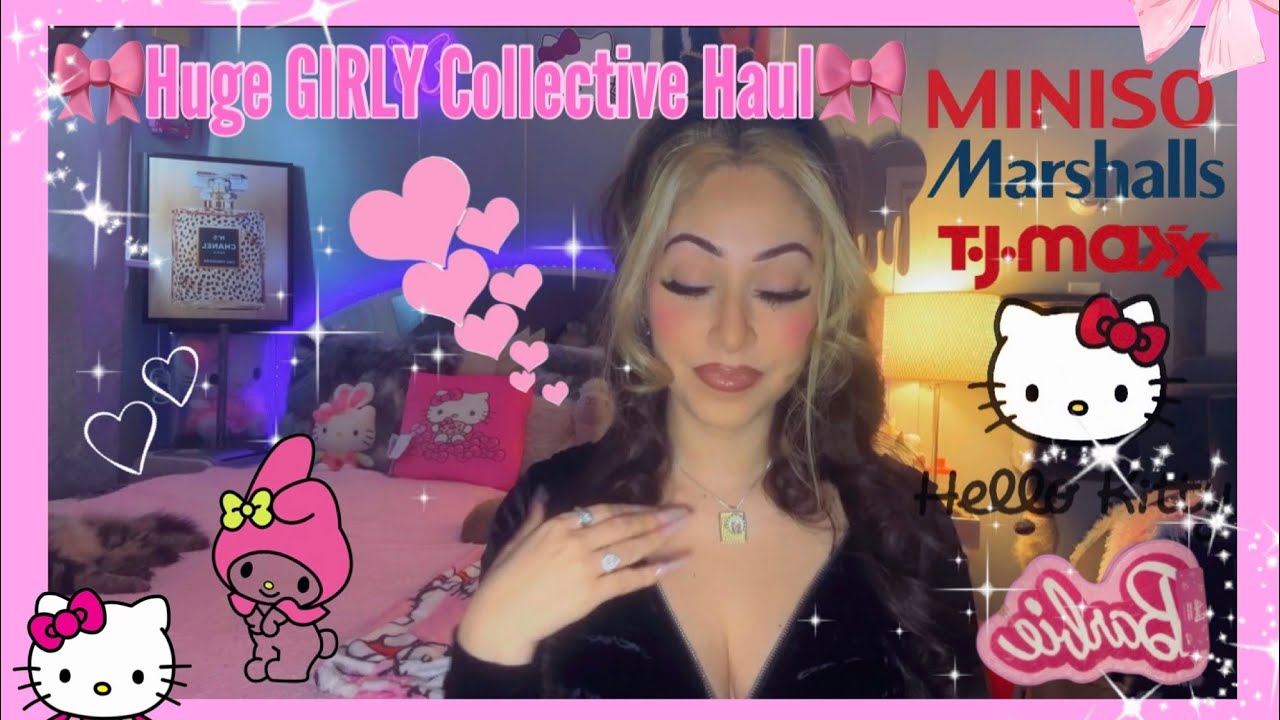 🎀 HUGE GIRLY COLLECTIVE HAUL 2024 | BARBIE HELLO KITTY & JUICY COUTURE + MORE #tjmaxx #hellokitty